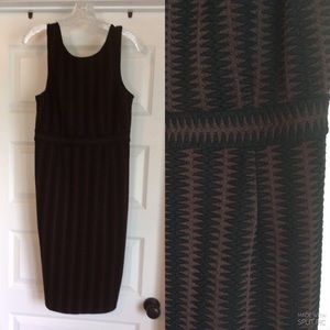PHILOSOPHY Black and Brown Patterned Dress